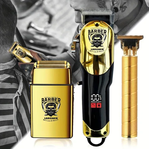 Miniatura 8 de Cortapelos para hombres profesionales, recortadora de barba inalámbrica y afeitadoras eléctricas para hombres, kit de corte de pelo de peluquero