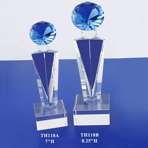 Miniatura 6 de Trofeo óptico del grabado láser personalizado Reconocimiento Realidad del trofeo de los premios del trofeo del diamante del cristal