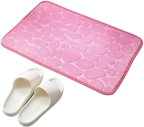 Miniatura 4 de Alfombra antideslizante de Baño con Relieve de Adoquines, Alfombras Antideslizantes En Lavabo, Alfombra De Suelo Lateral De Bañera, Felpudo De