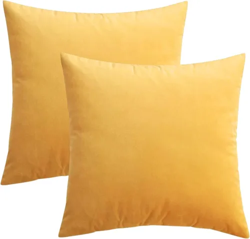 Miniatura 13 de RELY+ Paquete de 2 fundas de almohada de terciopelo de 18 x 18 pulgadas, suaves, acogedoras, lisas, decorativas, fundas de cojín de lujo para sofá