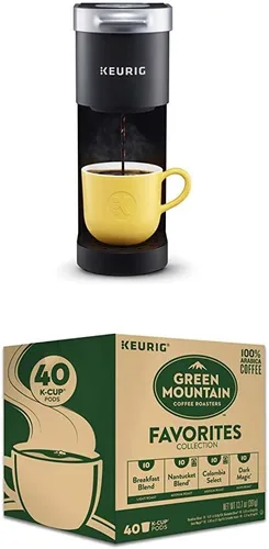 Keurig K-Mini Cafetera, cafetera de cápsulas K-Cup de una sola porción, 6 a 12 onzas. Tamaños de preparación, negro con tostadores de café de