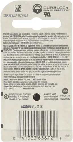 Miniatura 2 de 2 pilas para control remoto de coche Duracell CR1632 1632