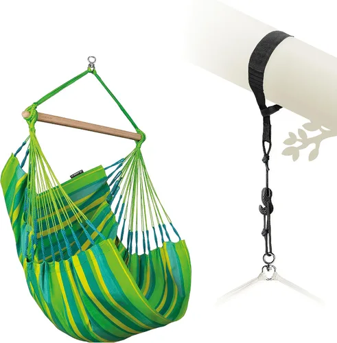 Miniatura 25 de LA SIESTA® - Silla Hamaca Columpio XL King Domingo - Silla Hamaca Colgante Resistente a la Intemperie y a los Desgarros - Silla Hamaca Columpio