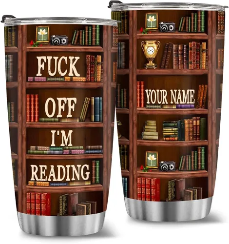 Miniatura 11 de T40413 - Taza personalizada para amantes de los libros, taza de café con texto en inglés "Just A Girl Loves Book", regalo para mujeres y niñas