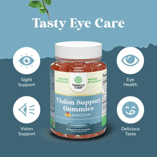 Miniatura 4 de Gomitas de apoyo para la visión para adultos, suplementos de luteína y zeaxantina para la salud ocular, potentes vitaminas de luteína para los ojos