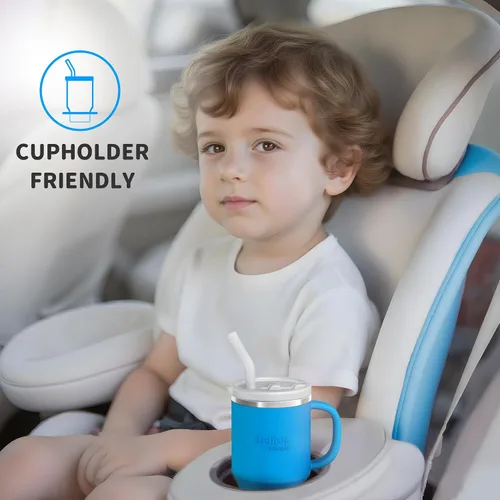 Miniatura 8 de Taza de Bella's Friends Handy Mini – Adorable taza sippy para niños pequeños de 9 oz, interior de acero inoxidable y cuerpo de silicona, a prueba