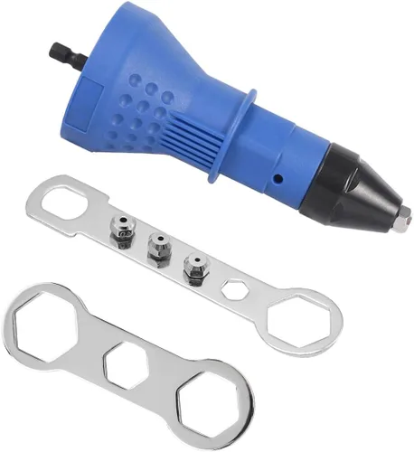 Kit de adaptador de pistola de remache pop, accesorio de taladro de remache con 4 remaches cabeza de 0.094 in/0.126 in/0.157 in/0.189 in,