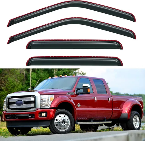 Viseras de ventana para canal para Ford F250 F350 F450 F550 Super Duty de 1999-2016, despeje de viento para ventana lateral para 99-16 F-250 F-350
