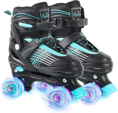 Miniatura 6 de Patines de ruedas para niñas y niños, 4 tamaños ajustables con ruedas iluminadas A-Rosa