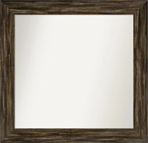 Miniatura 419 de Amanti Art Espejo de baño marrón para sobre el fregadero, 25 x 25 pulgadas, hecho a medida, espejo de tocador cuadrado marrón medio, marco de madera