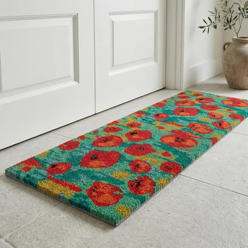 Miniatura 60 de Fab Habitat Felpudo extra grueso, tejido a mano, duradero, fibra de coco natural, entrada, puerta delantera, porche, patio, pájaros en rama, gris