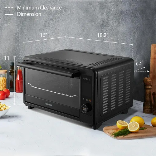 Miniatura 6 de Toshiba TL2-AC25CZA(GR) horno tostador con freidora de aire, horno digital de convección 6 en 1 con 9 funciones preestablecidas de cocción, para 6