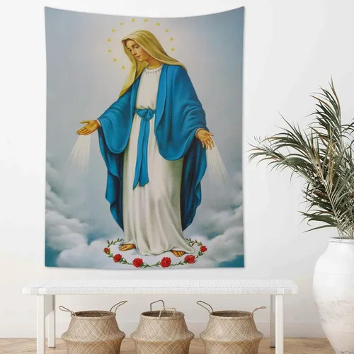 Miniatura 15 de HVEST Tapiz cristiano para colgar en la pared, tapiz navideño para colgar en la pared, tapiz de Jesús para dormitorio, habitación, decoración