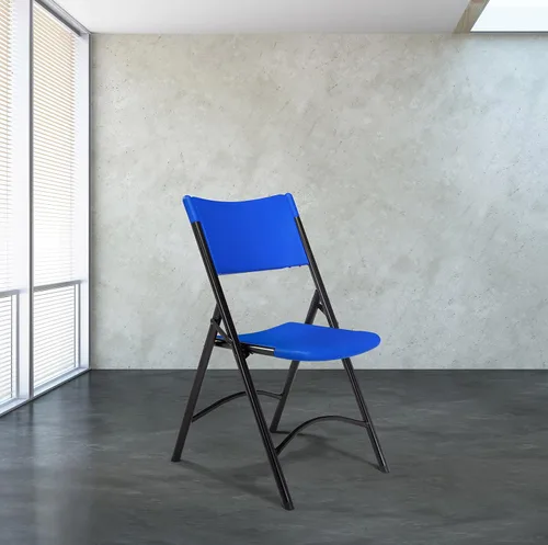 Miniatura 2 de National Public Seating - silla plegable liviana moldeada, 4 unidades, Azul/Negro, 4