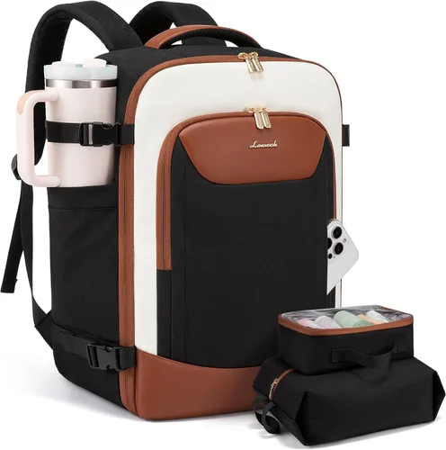 LOVEVOOK Mochila de viaje de 40 L para mujeres y hombres, mochila grande de mano para aviones, bolsa de viaje para artículos personales de la TSA