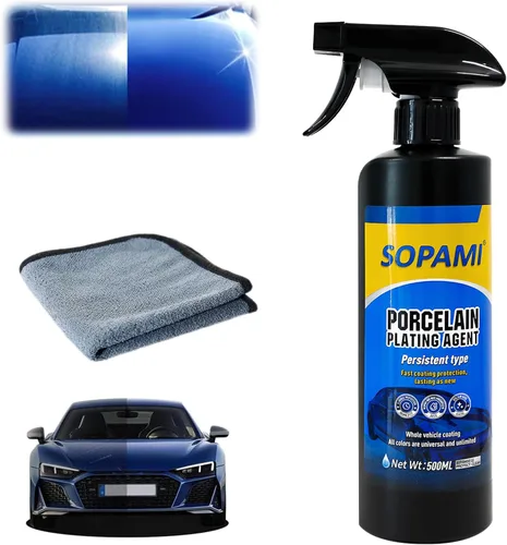 Miniatura 8 de SOPAMI Paquete de 2 aerosoles avanzados para revestimiento de automóvil, esmalte de acción rápida y cera para eliminación de arañazos, lavado sin