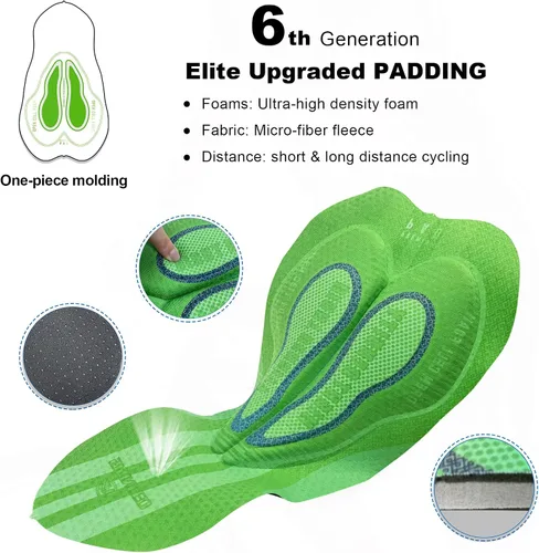 Miniatura 8 de sponeed Pantalones cortos de ciclismo para hombre, pantalones acolchados para ciclismo, ropa de ciclismo