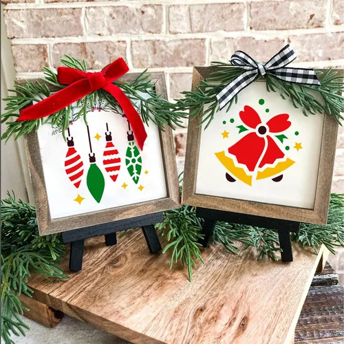 Miniatura 4 de Plantillas navideñas para pintar sobre madera, plantillas de dibujo reutilizables de 3 x 3 pies para manualidades de bricolaje