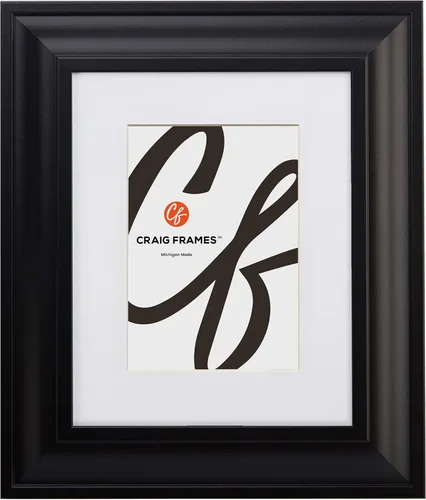 Miniatura 8 de Craig Frames Contemporáneo de lujo, marco para fotos de 5 x 7 pulgadas en satinado negro con paspartú para mostrar una foto de 4 x 6 pulgadas