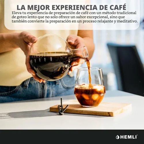 Miniatura 7 de Cafetera de goteo frío, torre de café de infusión fría, cafetera japonesa de goteo lento, 32 onzas, goteo de preparación fría, torre de café helado