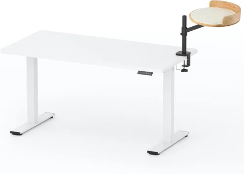 Miniatura 34 de FLEXISPOT EN2 Escritorio de pie de una pieza completa con regleta de alimentación de abrazadera, escritorio eléctrico de altura ajustable de 40 x 24