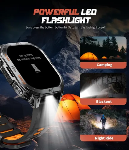 Miniatura 8 de Reloj inteligente militar GPS para hombre (respuesta/llamada), reloj inteligente de 2.13 pulgadas, batería de 60 días, 6 posicionamiento/brújula, 5