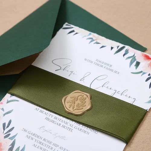 Miniatura 5 de UNIQOOO Calcomanías de sello de cera, calcomanías de sello de invitación de boda de rama de olivo, 100 calcomanías autoadhesivas Prosecco Metallic