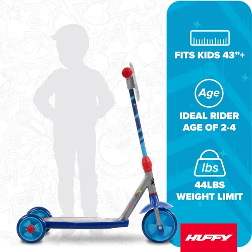 Miniatura 5 de Huffy Toddler 3-Wheel Scooter for Kids, Multiple Colors & Licensed Character Graphics, Ages 3+, Durable Steel Frame, Wide Non-Slip Deck, Stable