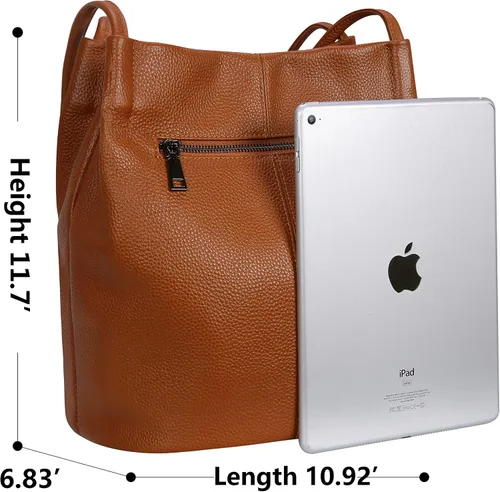 Miniatura 47 de Iswee - Bolsos de cuero genuino, diseño de hombro Hobo, bolsos para mujer