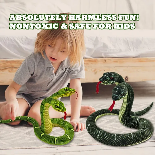 Miniatura 7 de Juguete de Peluche de Serpiente, 52 pulgadas, Lavable, Juguete de Peluche de Serpiente Simulada para Abrazar, Suave y Lindo Regalo para Niños
