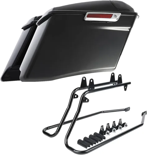 Miniatura 25 de Kit de soporte de conversión para alforjas extendidas de 4" TCMT, compatible con Harley Heritage Softail Fatboy FLSTF Breakout 1984-2017, negro