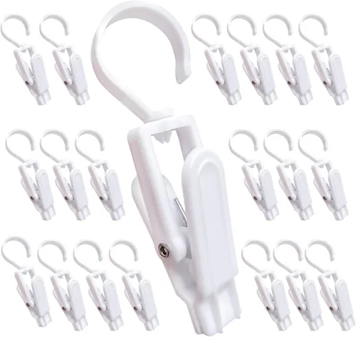Miniatura 10 de 12 piezas de ganchos giratorios súper fuertes de plástico, clips para cortinas, alfileres para ropa, clips para toallas de playa, clips giratorios