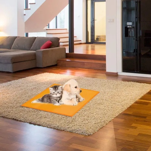 Miniatura 3 de Tapete de alimentación de alimentos para perros y gatos, tapete de silicona impermeable para cuenco de mascotas, tapete antideslizante con borde