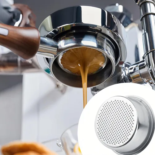 Miniatura 3 de Tiiyee Filtro de café de acero inoxidable, portafiltro de café expreso, taza de cesta, filtro poroso no presurizado, filtro poroso, accesorios