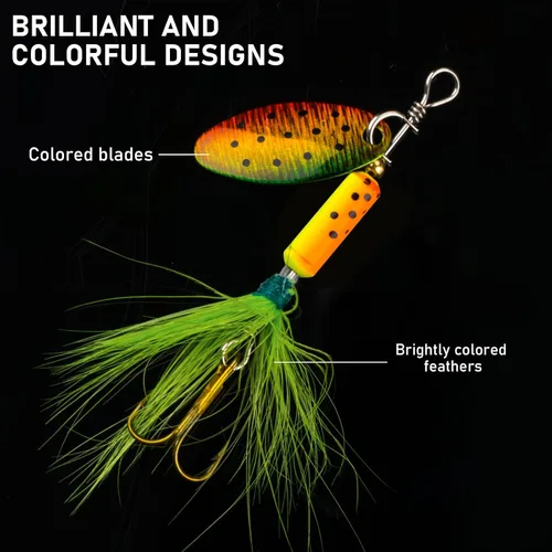 Miniatura 7 de THKFISH Spinnerbait Spinners Spinnerbait señuelos de trucha Señuelos de pesca para lubina trucha Crappie