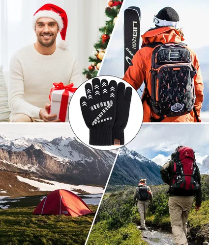 Miniatura 6 de FZ FANTASTIC ZONE Guantes de invierno para hombre, cálidos, térmicos, suaves, de lana, para pantalla táctil, para mujer