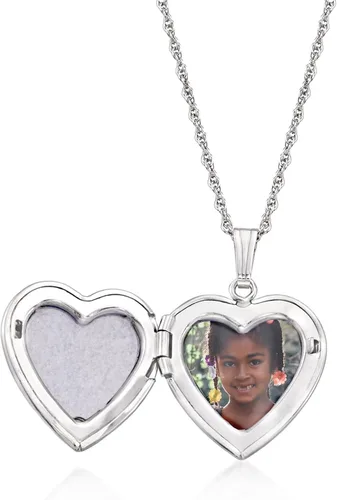 Miniatura 2 de Ross-Simons Sterling Silver Personalized Heart Locket Necklace