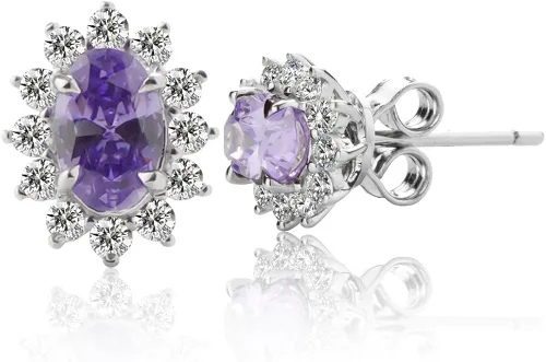 Plata de ley 925 con zafiro creado de 1.5 quilates rubí, amatista, esmeralda, aguamarina, peridoto de turmalina, piedra natal, aretes estilo