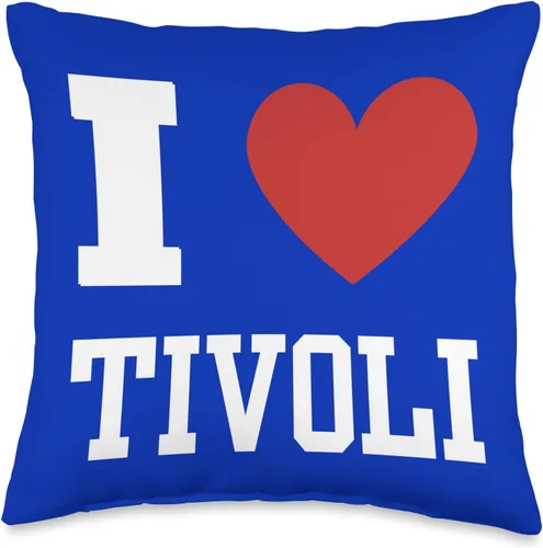 Tivoli Lovers Gifts Idea Tivoli Italy Travel Lover Love Heart Cool Vintage Retro - Almohada de 16 x 16 pulgadas, multicolor