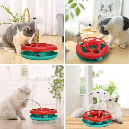 Miniatura 7 de Pawzone Juguetes para Gatos, Juguetes para Gatos de Interior, Juguetes Interactivos para Gatitos Pistas de Rodillos con Hierba Gatera, Juguete