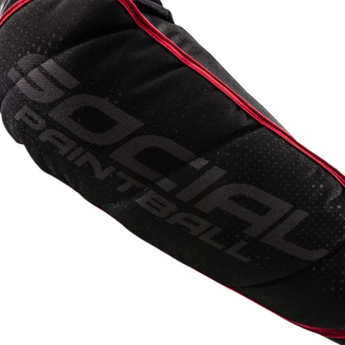 Miniatura 4 de Social Paintball SMPL - Almohadillas de protección para brazo y codo, color negro y rojo