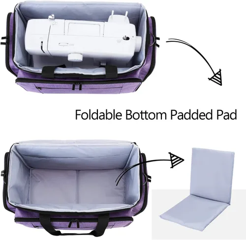 Miniatura 2 de LUXJA Estuche para máquina de coser con almohadilla extraíble, funda de viaje para máquina de coser y accesorios