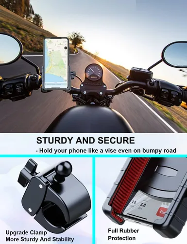 Miniatura 4 de Soporte de teléfono para motocicleta, soporte de teléfono para manillar de bicicleta 2024 para bicicleta, scooter eléctrico, soporte para teléfono