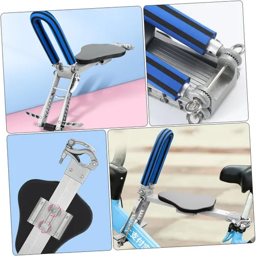 Miniatura 6 de UKCOCO 1 asiento de bicicleta al aire libre montado en la parte delantera para niños, diseño portátil ligero y seguro para viajes de padres