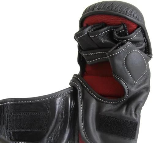 Miniatura 5 de SMAI Guantes híbridos de cuero MMA Sparring: cuero de primera calidad para Kickboxing, lucha en jaula, huelga, grappling, artes marciales