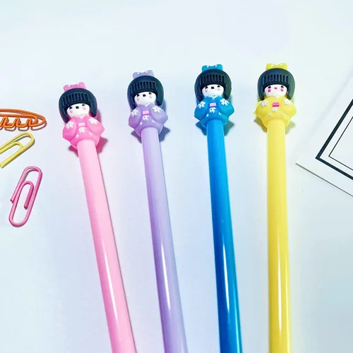 Miniatura 4 de Juego de bolígrafos de gel a la moda, lindo color caramelo, colorido, tinta de gel, bolígrafos kawaii encantadores dibujos animados japonesas