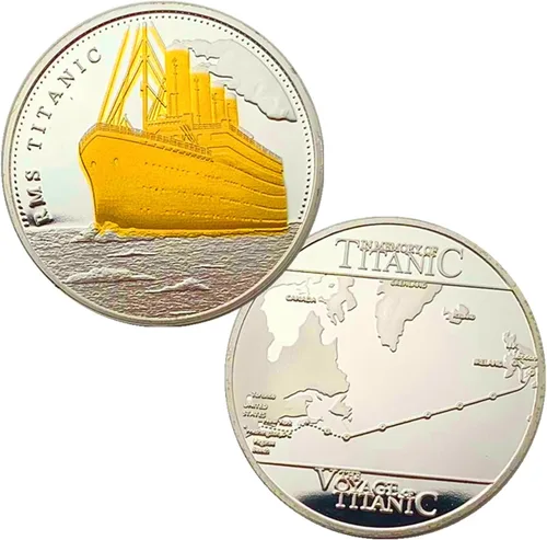 Miniatura 2 de RMS-Titanic - Moneda de desafío de mapa de viaje y barco