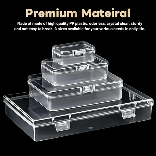 Miniatura 3 de Mauproy Paquete de 24 recipientes de almacenamiento de plástico pequeños de tamaños mixtos, mini cajas organizadoras rectangulares para artículos