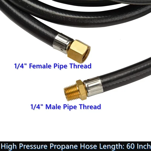 Miniatura 5 de Manguera de alta presión de 5 pies, manguera de extensión NPT macho de 1/4 pulgadas a hembra de 1/4 pulgadas, manguera de goma flexible de 5/16