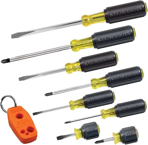 Miniatura 9 de Klein Tools 85445 - Juego de destornilladores, fabricado en EE. UU., controladores de punta ranurada, Phillips y cuadrada, agarre de amortiguación